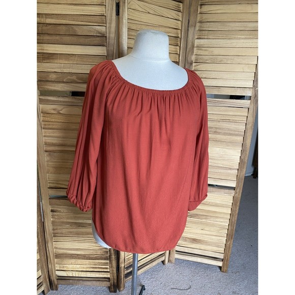 banana republic blouse Rust Orange Medium - Picture 1 of 4